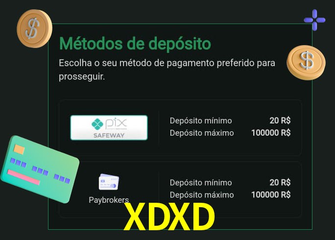O cassino XDXD oferece uma grande variedade de métodos de pagamento